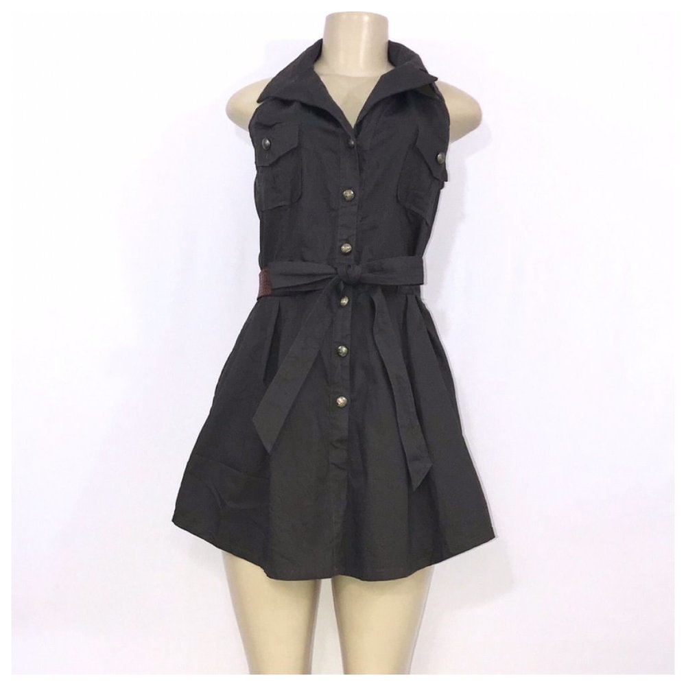 Olive Green Fit & Flare Dress Junior Medium